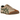 Onitsuka Tiger Mexico 66 Beige Grass Green baskets vue en angle avec empeigne en cuir beige, bandes vertes emblématiques et semelle en gomme.