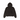 Stussy 80 Relaxed Hoodie baskets vue de face en noir avec un graphisme Stussy blanc sur la poitrine, capuche à cordons et coupe décontractée