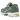 Asics Gel-Kayano 14 Olive Grey Pure Silver baskets en vue latérale avec une empeigne en mesh olive, des détails argentés et une semelle amortissante.