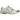 Asics Gel-Nimbus 9 White Pure Silver baskets vue latérale, dotées d'une empeigne blanche, détails argentés, panneaux en mesh et semelle amortie Gel