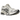 Asics Gel-Kayano 14 White Midnight baskets vue latérale avec empeigne en maille blanche, détails bleu marine et semelle amortissante