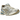 Asics Gel-Kayano 14 Cream Pepper baskets vue latérale avec empeigne en mesh beige, détails verts, bandes argentées et semelle en caoutchouc