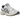 Asics Gel-1130 White Midnight baskets vue latérale avec empeigne en maille blanche, détails argentés, accents bleus et semelle en caoutchouc stable.