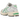 Asics Gel-1130 White Malachite Green Off White Midsole baskets vue latérale avec empeigne en mesh blanc et détails verts sur semelle off-white