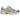 Asics Gel-1130 Cream Pure Silver Yellow baskets vue latérale mettant en avant l'empeigne en mesh crème, les détails argentés et la semelle amortissante.