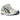 Asics Gel-Nimbus 9 White Light Indigo baskets en vue latérale angulaire avec empeigne en mesh blanc, détails bleu clair et semelle classique