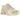 Asics Gel-Nimbus 9 Cream Barely Rose baskets en vue latérale, présentant une empeigne en mesh crème, des détails roses et une semelle amortie.