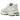 Asics Gel-1130 White Malachite Green baskets vue latérale avec mesh blanc, détails verts, logo Asics classique et semelle intermédiaire beige