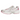 Asics Gel-1130 White Pure Silver Pink baskets vue latérale avec empeigne en maille blanche, détails argentés et accents roses sur la semelle