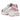 Asics Gel-1130 White Pure Silver Pink baskets vue latérale avec mesh blanc, détails argentés et accents roses sur la semelle et les lacets.