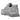ASICS Gel-NYC Grey Cement Grey baskets en vue sous angle avec une tige en mesh gris et des superpositions synthétiques