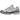 Asics Gel-NYC Glacier Grey Gravel baskets vue latérale avec une empeigne en mesh et cuir gris ainsi qu'une semelle intermédiaire amortissante.