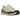 Asics Gel-NYC Cream baskets en vue latérale avec empeigne en mesh beige, empiècements en daim gris, lacets et semelle amortissante Gel crème et blanc.