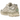 Asics Gel-Nyc Cream Fossil baskets vue sous angle avec empeigne en mesh crème, empiècements en daim gris et semelle extérieure robuste