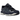 Asics Gel-NYC Midnight Midnight baskets vue latérale avec empeigne en textile bleu marine, empiècements en daim et semelle intermédiaire grise.