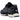 Asics Gel-NYC Midnight Midnight baskets vue latérale dans un coloris bleu marine, dotées d'une empeigne en mesh, d'empiècements en cuir et semelle