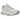 Asics Gel-Kayano 20 White Pure Silver baskets vue en angle avec empeigne en mesh blanc, détails argentés et semelle amortissante