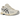 Asics Gel-Kayano 20 Cream Independence Blue baskets vue de profil avec empeigne en maille beige, détails bleus et semelle intermédiaire stable.