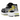 Asics Gel-Kayano 14 Black Lemon Spark baskets en vue latérale avec mesh noir, détails jaune fluo, rayures signature et semelle amortissante