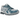 Asics Gel-Kayano 14 Glacier Grey Pure Silver baskets vue sous angle avec empeigne en mesh gris, détails argentés et semelle amortissante