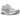 ASICS Gel-Kayano 14 White Light Navy baskets vue latérale avec mesh blanc, détails bleu marine et semelle intermédiaire classique à technologie Gel