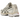 Asics Gel-NYC 2055 Cream Carbon baskets vue sous angle avec empeigne crème, détails en mesh et semelle contrastante couleur carbone.