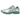 Asics Gel-Nimbus 10.1 White Rainy Lake baskets en vue inclinée, tige blanche, détails dans des tons verts et semelle extérieure en caoutchouc