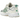Asics Gel-NYC Utility Cream Kale baskets vue latérale avec mesh crème, détails verts et semelle robuste dotée d'un amorti Gel visible.