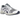 Asics Gel-DS Trainer 14 White Pure Silver baskets vue latérale avec empeigne blanche, détails argentés, lacets et semelle en caoutchouc durable