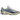 Asics Gel-DS Trainer 14 White Blue baskets en vue latérale, présentant une tige blanche, des détails bleus, des lacets et une semelle en gomme.
