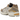 ASICS Gel-1130 Pale Oak Clay Grey baskets en vue laterale avec une tige en meshbeige clair, des details argentes et une semelle grise