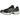 Baskets Asics Gel-1130 Irvine Black en noir et gris foncé, vue latérale avec empeigne en mesh texturé et les bandes latérales Asics distinctives