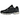 Asics Gel-NYC Black Black baskets vue latérale, fabriquées en mesh noir avec des détails en synthétique et une semelle intermédiaire amortissante.