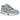Asics Gel-NYC Dolphin Grey Fjord Grey baskets vue latérale avec empeigne en mesh gris, détails en suède et semelle Gel amortissante gris et crème