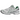 Asics Gel-Kayano 12.1 Silver Green baskets vue latérale avec détails argentés, touches de vert, tige en mesh respirant et semelle amortissante
