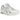 Asics Gel-Nimbus 10.1 White Pure Silver baskets vue latérale avec mesh blanc, détails argentés, lacets et semelle intermédiaire amortissante