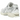 Asics Gel-Nimbus 10.1 White Pure Silver baskets vue sous angle avec mesh blanc, détails argentés et semelle intermédiaire blanche amortissante
