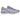 Baskets Asics Gel-NYC Piedmont Grey Bluebell vue latérale montrant des superpositions en daim gris, des détails bleus et une semelle intermédiaire blanche