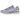 Asics Gel-NYC Piedmont Grey Bluebell baskets vue latérale avec empeigne grise, accents bleus et une semelle intermédiaire à amorti détaillé.