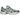 ASICS Gel-1130 Swamp Green Silver baskets en vue laterale avec une tige en mesh vert, des details argentés et des lacets