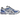 Asics Gel-Kayano 20 White Illusion Blue baskets vue latérale avec empeigne en mesh blanc, détails bleus et semelle intermédiaire GEL