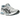 Asics Gel-Kayano 14 JJJJound White Blue baskets en vue latérale avec mesh blanc, détails argentés et logo bleu JJJJound signature sur le talon
