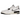 Jordan Legacy 312 Low White Black Elephant Swoosh baskets de profil avec une empeigne blanche, un swoosh noir et des details elephant