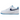 Nike Air Force 1 '07 'First Use - White University Blue' baskets de profil avec une tige blanche et un swoosh bleu clair.