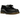 Dr. Martens Adrian Loafer Black baskets vue de profil, en cuir noir lisse avec surpiqûres caractéristiques et semelle robuste.