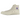 Converse Chuck Taylor All Star 70 Hi Comme des Garcons PLAY White baskets vue latérale en toile blanche avec le logo cœur rouge iconique