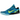 Nike Kobe 9 Elite Low Protro Perspective baskets vue sous un angle isométrique avec tige bleue et verte, lacets et semelle