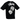 Stussy Fuzzy Dice Tee Black baskets t-shirt, vue de face avec imprimé dés blanc et logo Stussy sur la poitrine en coton noir doux