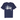 Stussy Tee Navy baskets avec vue frontale d'un t-shirt bleu marine arborant le logo Stüssy blanc imprimé sur la poitrine en coton