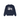 Stussy Basic Crew Navy baskets vue de face en tissu bleu marine avec le logo Stussy emblématique imprimé en blanc